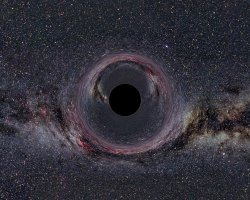 Simulated view of a black hole in front of the Milky Way (photo: Ute Kraus)